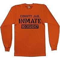 Threadrock Men's County Jail Inmate Halloween Costume Long Sleeve T-Shirt
