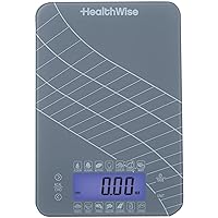 Digital Kitchen Food Scale with Calorie & Carb Calculator Tempered Glass | Precision Measurements | Unit conversions: oz, lbs, g, ml | 14 pre-Set Foods, Gray (59-106)