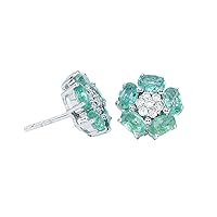Earring For Woman Girl Emerald gemstone Diamond Stud 2mm stud for girls
