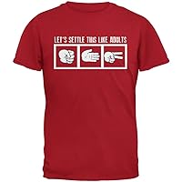 Let's Settle This Like Adults Rock Paper Scissor Red Adult T-Shirt