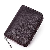 Men's Genuine Leather Wallet with Zip | RFID Blocking Card Holder Zipper Wallet…, Brown, Minimalist