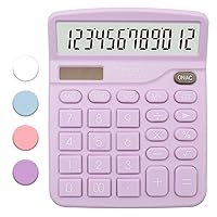 Purple Calculator, Basic Office Calculator, Desktop Calculator 12 Digit with Large LCD Display, Purple Office Supplies with Sensitive Button, Purple Desk Accessories, School Supplies……
