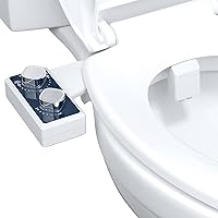 Hibbent Bidet Attachment for Toilet, Toilet Seat Bidet, Dual Self-Cleaning and Retractable Nozzle, Pressure Control, Non-Electric Attachment for Rear Washing and Sanitizing,Cold Water (Blue)