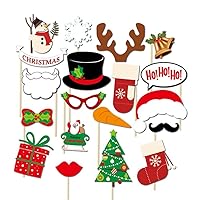 BinaryABC Christmas Party Photo Booth Props for Party Decoration (19PCS)