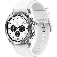 Galaxy Watch 4 Classic 42mm Smartwatch with ECG Monitor Tracker for Health, Fitness, Running, Sleep Cycles, GPS Fall Detection, Bluetooth, US Version, Silver