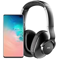 Samsung Galaxy S10+ Plus Factory Unlocked Phone with 512GB (U.S. Warranty), Ceramic White w/AKG N700NC M2 Headphones