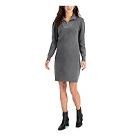 Taylor Dresses Women's Zip Front Dress, Heather Grey, L, Large