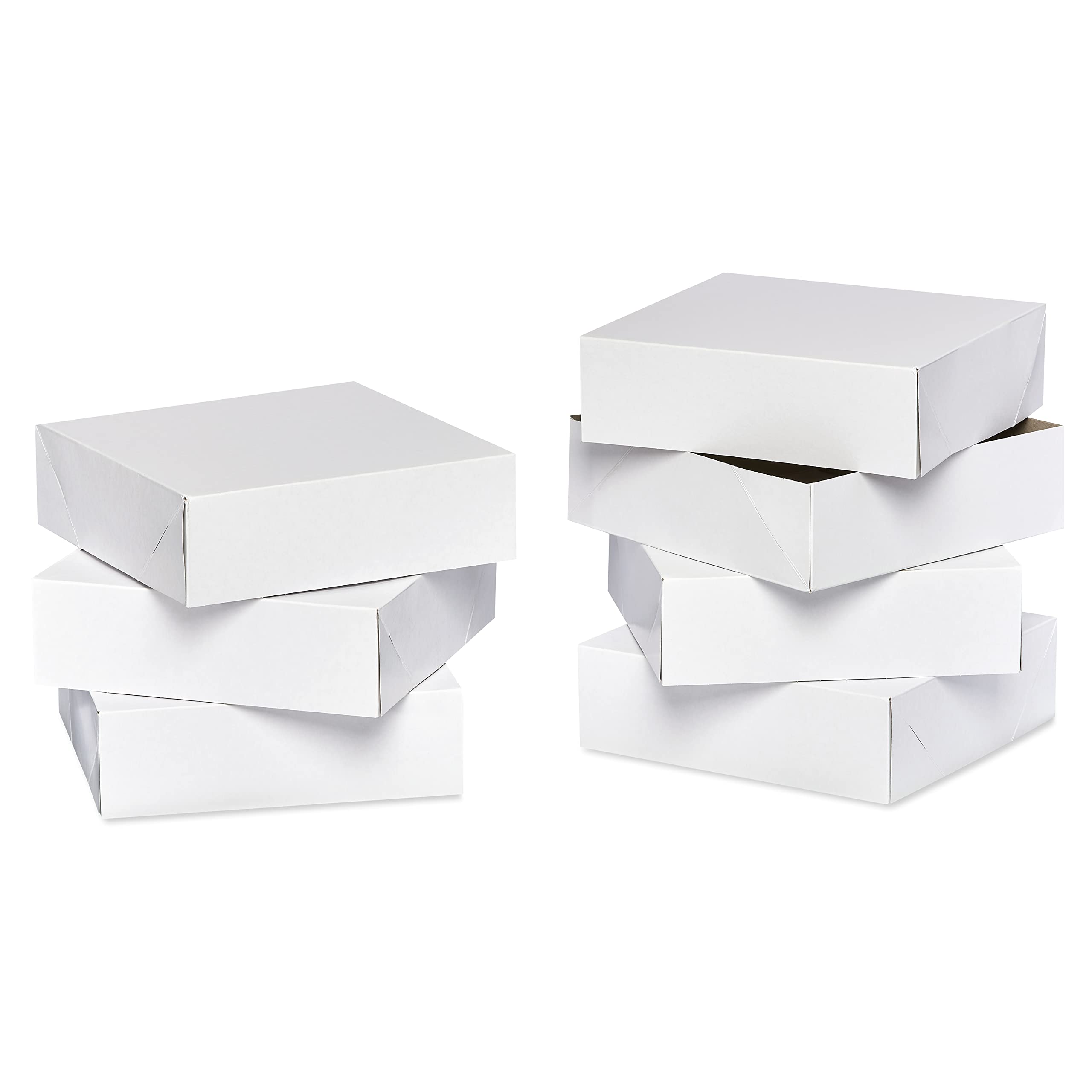 American Greetings Square White Gift Boxes with Lids for Birthdays, Graduation and All Occasions, (6-Boxes, 9'' x 9'')