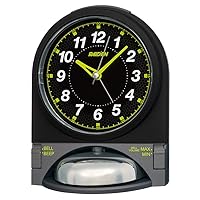 Seiko NR436J Clock Alarm Clock, Analog, Loud Volume, Switchable Alarm, PYXIS Pixis RAIDEN, Black, Partial Gray Metallic, 5.7 x 4.5 x 4.5 inches (144 x 115 x 114 mm)