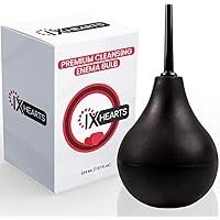 Enema Douche Bulb - Anal Douche Kit with Detachable Tip for Women & Men - Reusable Enema - Easy to Use and Durable | Capacity 7 oz (224 mL) ,Black