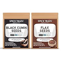 SPICE TRAIN, Black Cumin Seeds (397g) (Kalonji) + Flax Seed(397g)