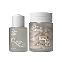 Act+Acre Cold Processed Stem Cell Scalp Serum and Thick and Full Hair Capsules - Promotes Thicker and Fuller-Looking Hair- Soothes and Hydrates the Scalp - Plant Based Vitamins - Strengthen