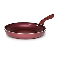 Ecolution Evolve Non-Stick Fry Pan – Pure Heavy-Gauge Aluminum with a Soft Silicone Handle – Dishwasher Safe – Limited Lifetime Warranty – Crimson Red – 11” Diameter
