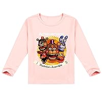 Five Night Freddy's Tee Shirt Casual Long Sleeve Crew Neck Pullover Tops Lightweight T Shirt for Toddler