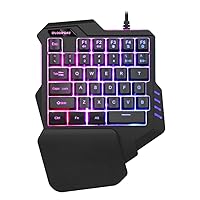 Keyboard RGB One Handed Keyboard and Mouse Combo, 35 Keys Mini Gaming Keypad Ergonomic Game Controller for PC for PS4 Xbox Gamer