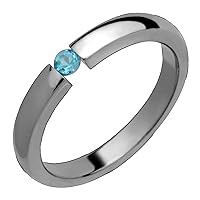 Guapa Classic Titanium Ring with Blue Topaz