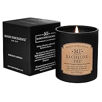 Scented Jar Candles for Men | Bachelor Pad – Bergamot, Oakmoss & Geranium | Strong, Masculine Fragrance | Classic+ Collection with Elegant Gift Box | Forged in America | New in 2024