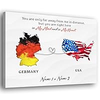 You Are Right Here In My Heart Germany Expats Personalized Canvas Art, Poster and Wall Art Picture Print Modern Family Bedroom Decor Posters Full Size