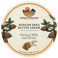 African Shea Butter Cream | Oatmeal Milk Honey - Super-Hydrating Body Cream and Face Moisturizer - Highly Restorative Skin Care Cream for Body and Face - 4oz