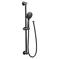Moen Showering Matte Black Eco-Performance 5-Function Handheld Shower with 30-Inch Slide Bar and 69-Inch Hose, 3558EPBL