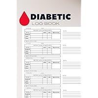 Diabetic log book: Insulin, and Medication Diary for Type 1 and Type 2 Diabetes, Glucose (Blood Sugar)Small 6