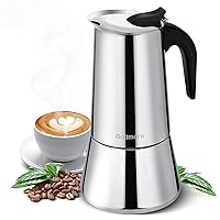 Godmorn Stovetop Espresso Maker, Moka Pot, Percolator Italian Coffee Maker, 600ml/20oz/12 cup (espresso cup=50ml), Classic Cafe Maker, stainless steel, suitable for induction cookers