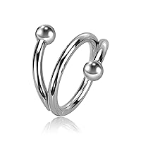 Premium Body Jewelry - Titanium Segment Ring with Spiral Effect and Balls