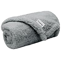 furrybaby Premium Soft Dog Blanket for Small Dogs Puppy Cat Washable Sherpa Fleece 24x32 Inches Pet Throw for Bed Furniture Couch Sofa Protection(Small, Grey Blanket)