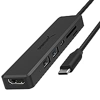SABRENT Multi-Port USB Type-C Hub With 4K HDMI | Power Delivery (60 Watts) | 1 USB 3.0 Port | 1 USB 2.0 Port | SD/microSD Card Reader (HB-TC6C)