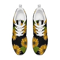 Cute Sunflower Running Shoes Women Sneakers Walking Gym Lightweight Athletic Comfortable Casual Fashion Shoes