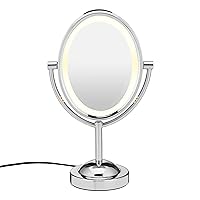 Lighted Makeup Mirror, LED Vanity Mirror, 1X/7X Magnifying Mirror, Double Sided, Corded in Polished Chrome