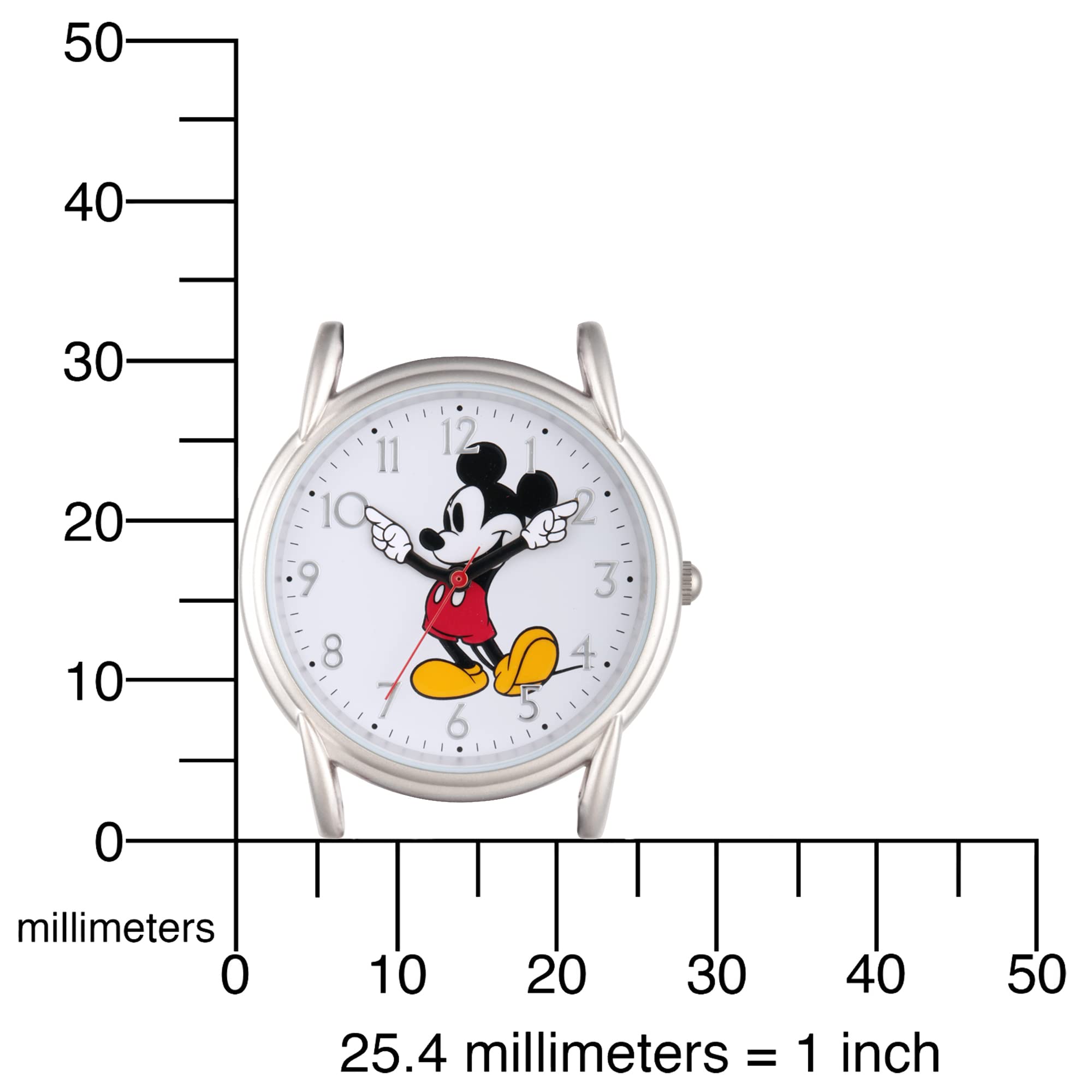 Disney Mickey Mouse Adult Classic Cardiff Articulating Hands Analog Quartz Leather Strap Watch