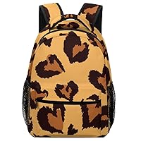 Large Carry on Travel Backpacks for Men Women Leopard Seamless Heart Business Laptop Backpack Casual Daypack Hiking Sports Bag