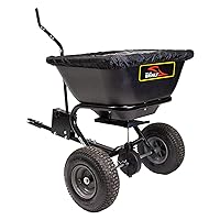 BS261BH-A Deluxe Tow Behind Broadcast Spreader with Extended Easy-Reach Handle and Weatherproof Cover, 125 lb.