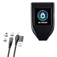 BoxWave Cable Compatible with Trezor Model T - MagnetoSnap PD AllCharge Cable (100W), Magnet PD 100W Charging Cable USB Type-C Micro USB for Trezor Model T - Jet Black