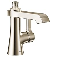 Moen S6981NL Flara One-Handle Single Hole Bathroom Faucet with Drain Assembly, Polished Nickel