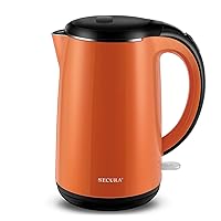 SWK-1701DB The Original Stainless Steel Double Wall Electric Water Kettle 1.8 Quart, Orange
