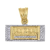 10k Gold Two tone Dc Mens Last Supper Height 18mm X Width 20.3mm Religious Charm Pendant Necklace Jewelry for Men