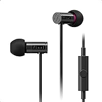 Final E1000C in-Ear Isolating Earphones with High Clarity Microphone, 6.4mm Dynamic Driver, Hires Certified, Durable Cable, Award Winning, Designed in Japan (Black)