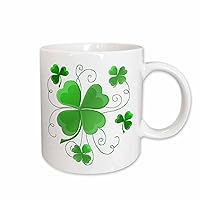 3dRose Lucky Shamrocks Just in Time for St.Patrick's Day, Ceramic Mug, 15-Oz