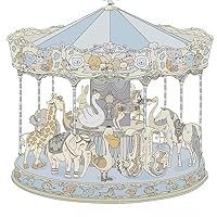 New Carousel Swaddles Soft Baby Muslin Swaddle Blanket (Carousel Blue)