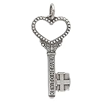 Sterling Silver Rhodium Oxidized Antique KEY TO HEAVEN Pendant