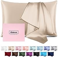 Champagne Silk Pillowcase - Standard Size, Soft and Silky, Reduces Dryness and Breakage, Dermatologist Recommended