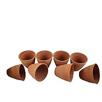 Baked Clay Khullad Cups Tandoori Chai Tea Cup Set of 8 (100ml),Brown,2.5 x 2.5 INCH