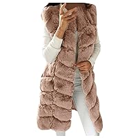 Winter Baggy Faux Fur Tunic Waistcoat for Women Oversized Warm Sleeveless Fluffy Vest Fashion Jacket Solid Outerwear