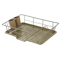 Space-Saving 3-Piece Dish Drainer Rack Set: Efficient Kitchen Organizer for Quick Drying and Storage - Includes Cutlery Holder and Drainboard - Maximize Countertop Space, Sage Green