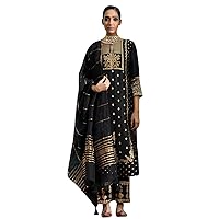 Indian Kurti for Womens With Pant Dupatta | Art Silk Woven Kurta Kurtis Tunic For Women