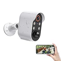 1080P Wireless Outdoor Security Camera, Solar Panel, AI Human Detection, PIR Motion Detection, Night Vision, 2-Way Talk, Camara vigilancia WiFi Interior, Rechargeable Battery Included