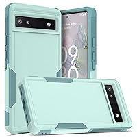 for Google Pixel 6a Case,PC+TPU Two-in-one Double-Layer Anti-Fall Mobile Phone case, Mobile Phone Protective case for Google Pixel 6a (Mint Green)