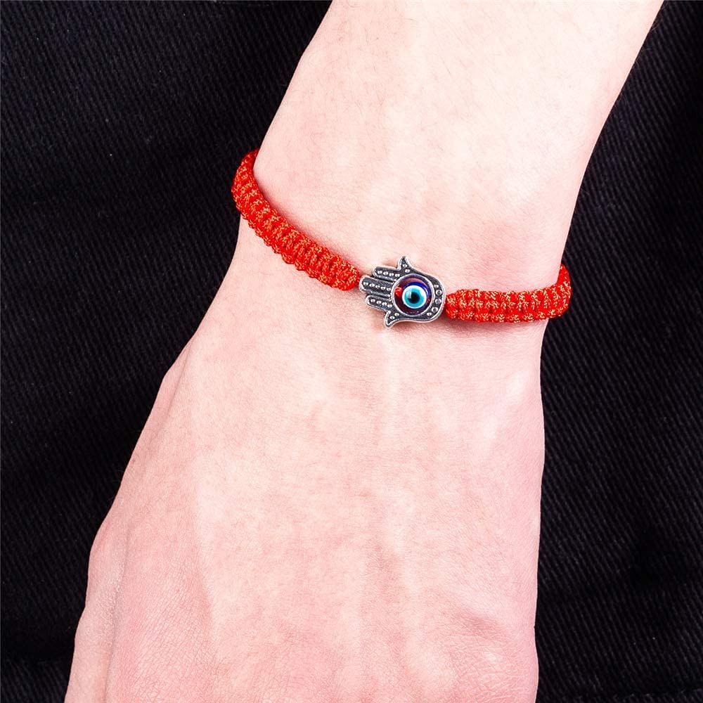 Red String Kabbalah Evil Eye Charm Bracelets for Protection and Luck Adjustable Hand-Woven Red Cord Thread Friendship Bracelet Amulet Jewelry